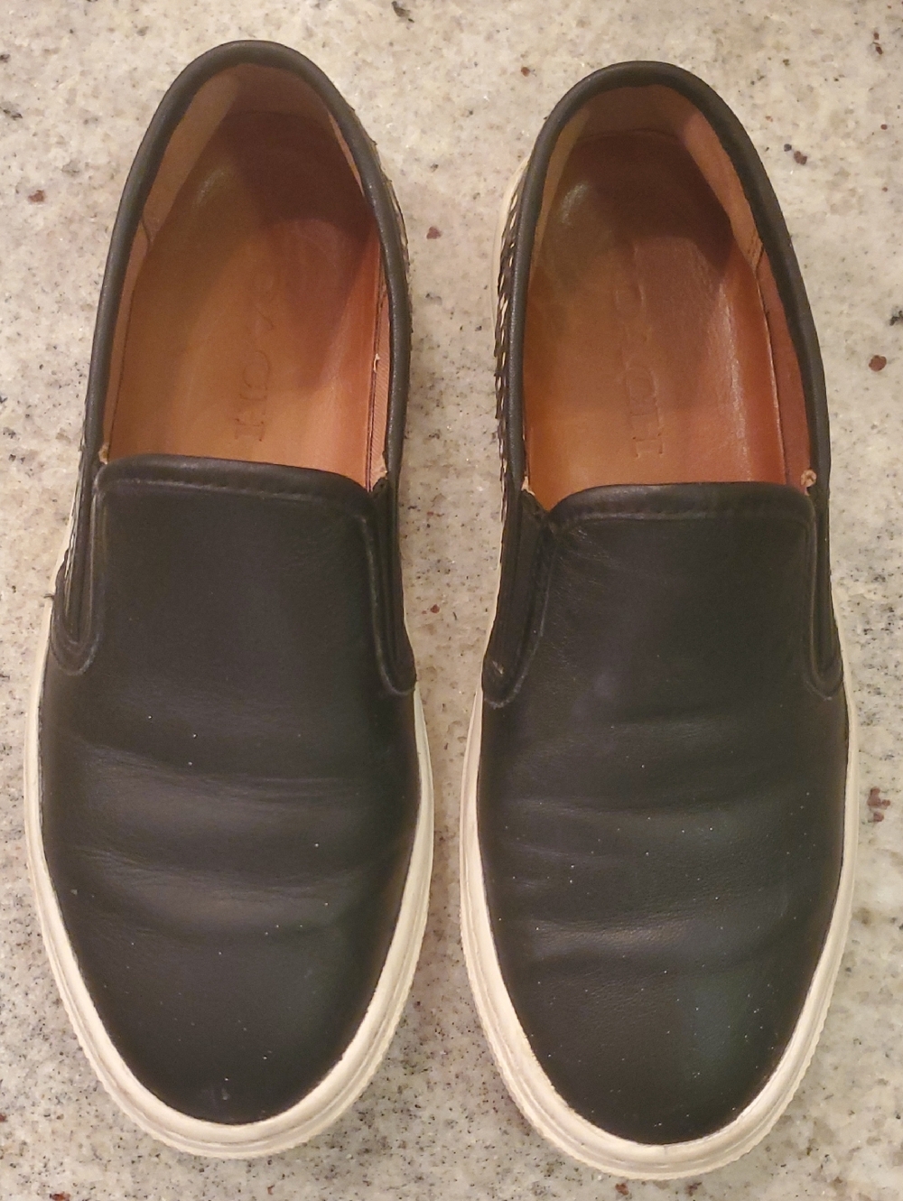 Coach Cameron Black Leather Snakeskin Slip-On Women's Loaafer Shoes Size 5 - Picture 9 of 9